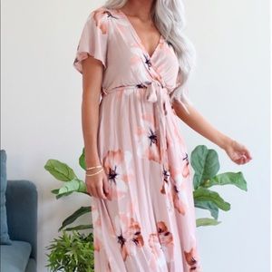 Pink Floral Maxi Dress